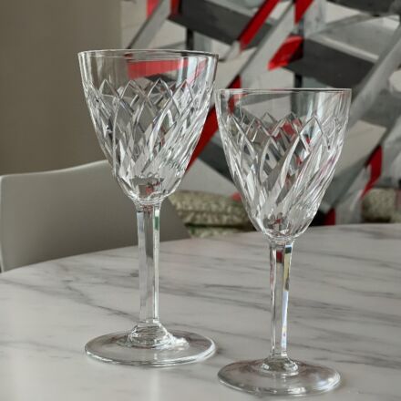 11 crystal wine glasses Val Saint Lambert